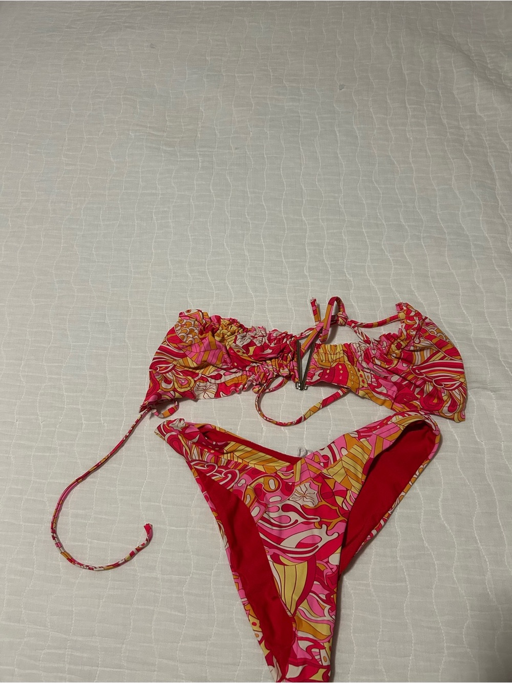 Fashion Nova Pink & Red Patterned Women's Two-Piece Bikini